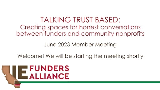 June 2023: Talk Trust-Based: Creating Spaces for Honest Conversations Between Funders and Community Nonprofits
